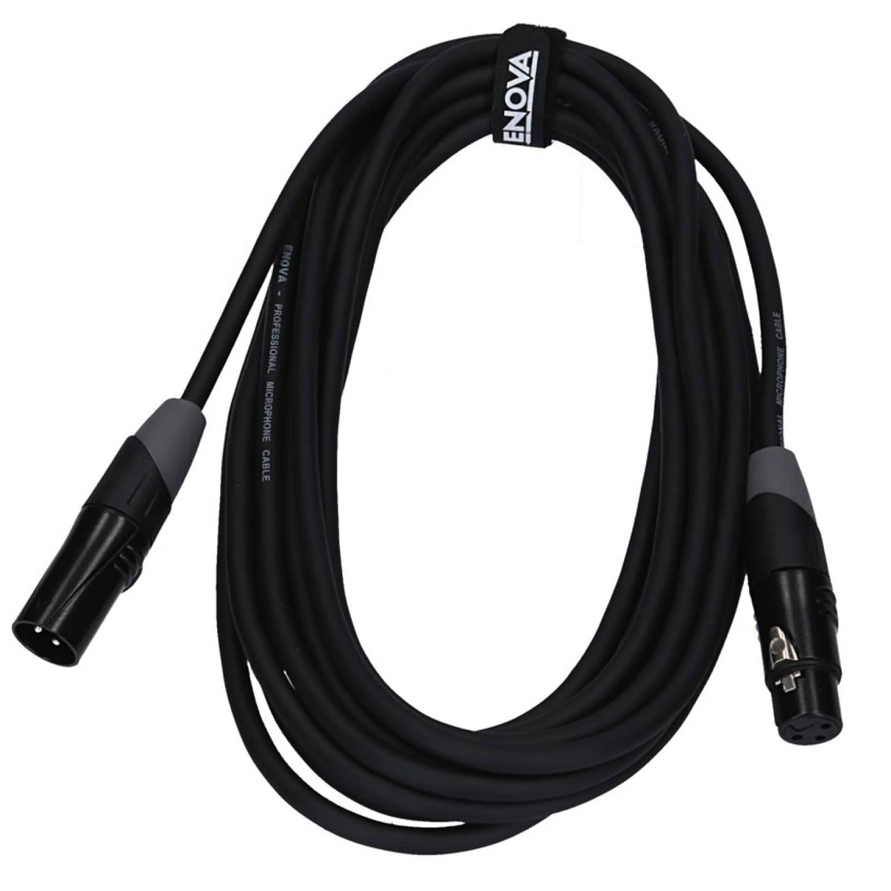 10 m XLR female to XLR male microphone cable 3-pin analogue & AES with velcro