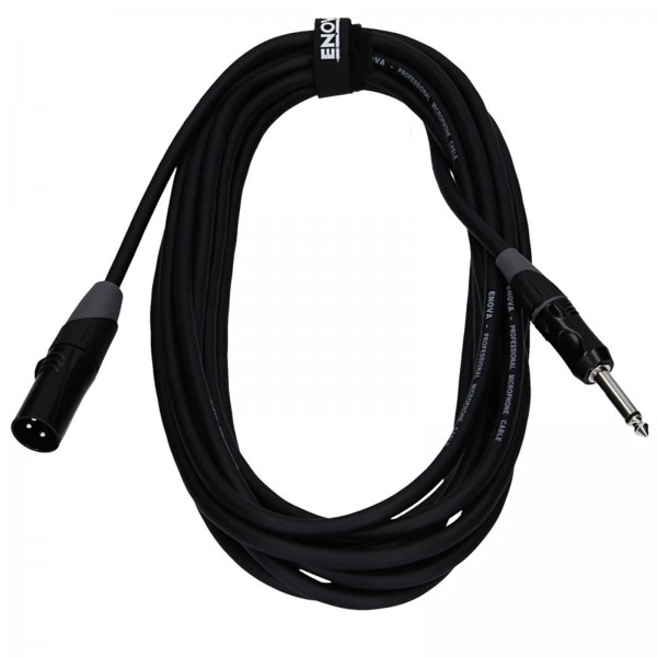 0.5 m XLR male to 1/4" plug 2 pole microphone cable analogue & AES with velcro
