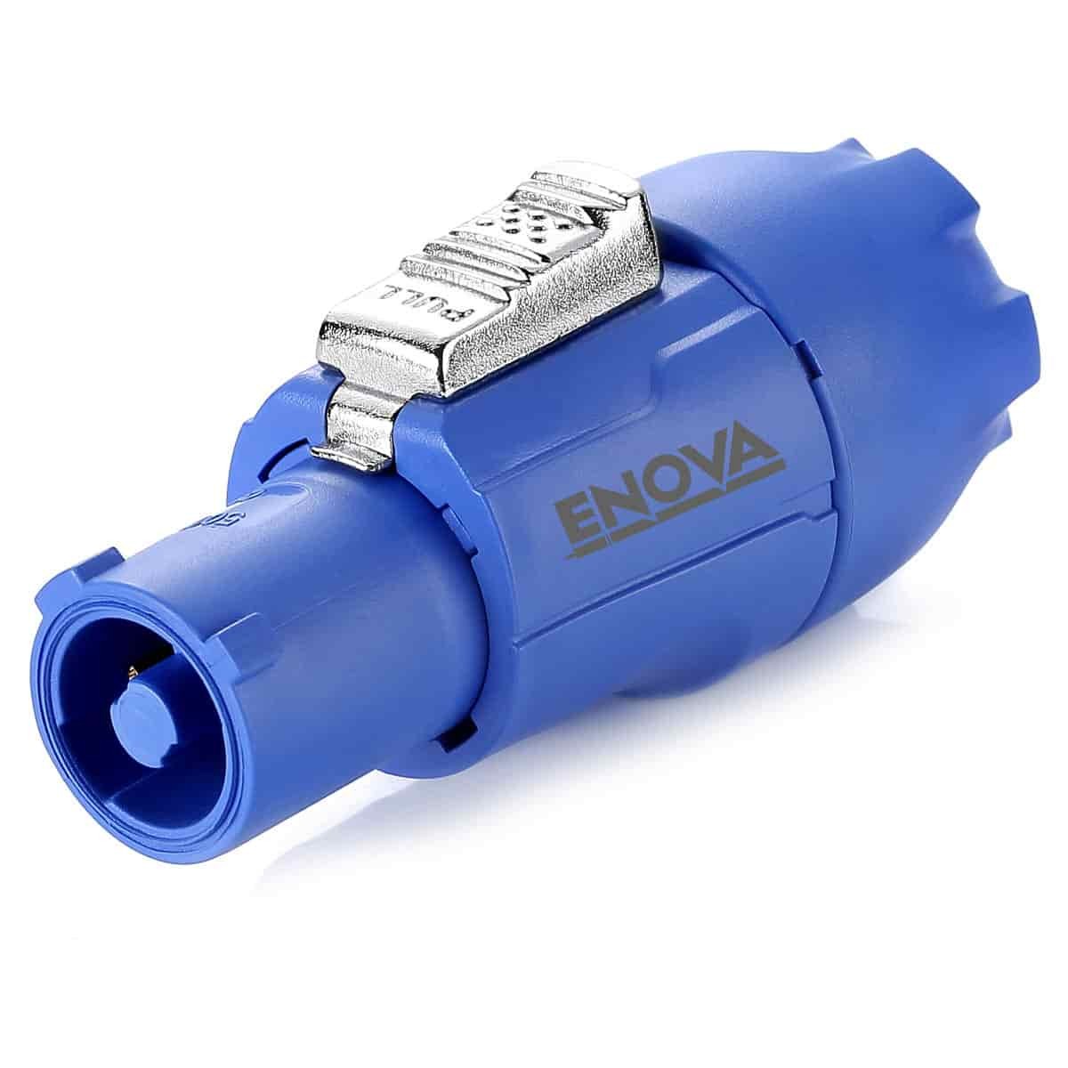 Power current connector "Input" with interlock. 230V max. 20 Amps. Blue housing