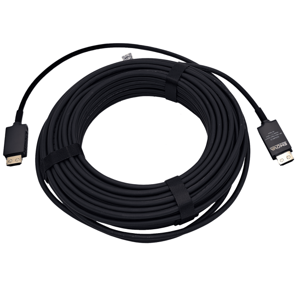 5 meter Ultra HDMI 2.1 AOC connection cable. Hybrid cable with copper wires and fiber optics for max. 48 Gbps bandwidth.
