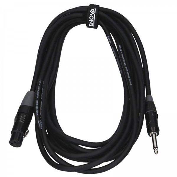 Asymmetrical microphone cable, 10 m XLR female 3 pin to 6.3mm jack 2 pin