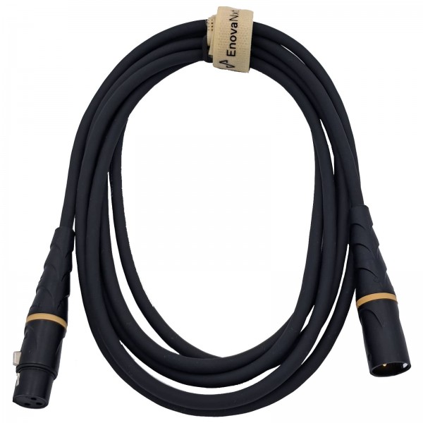 3m balanced microphone cable with robust XLR connectors with metal housing and gold contacts