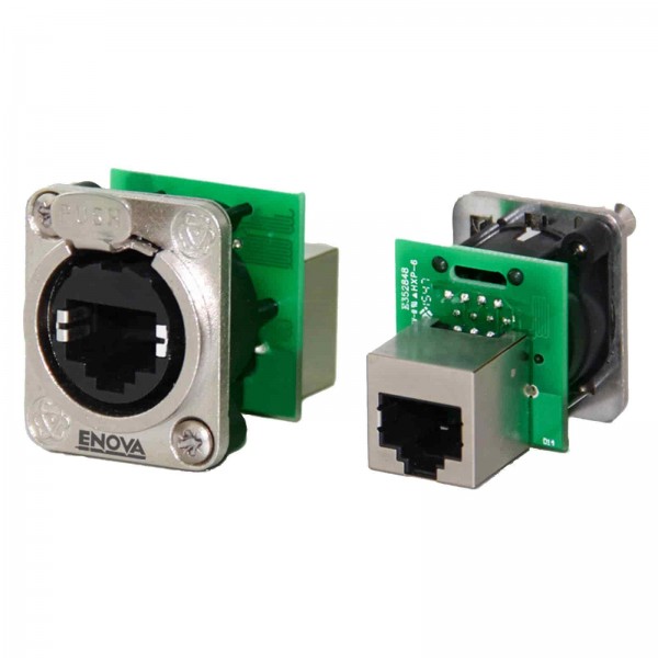 RJ45 chassis connector Cat5e feed-through