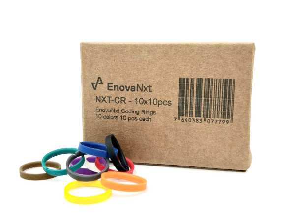EnovaNxt coding rings, 10 colors, 10 pieces each