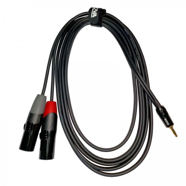 2 m Jack 3.5 mm 3 pole - XLR male 3 pole adapter cable black & red stereo cable